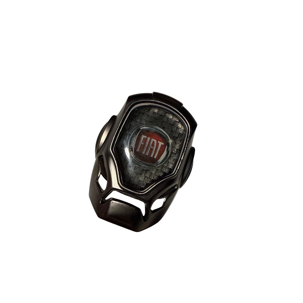 Fiat Engine Start Stop Button Cover Gunmetal Grey Carbon Fiber Flip Cap Metallic